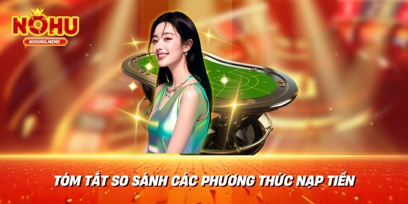 Tóm tắt so sánh các phương thức nạp tiền